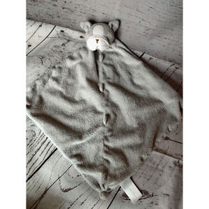 Angel Dear Grey and White Bull Dog Puppy Lovey Blanket Knotted Corners